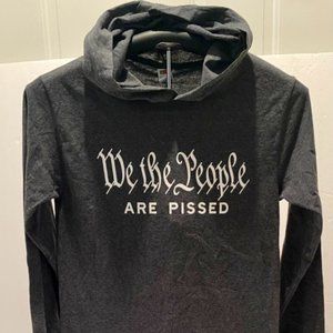 WE THE PEOPLE Are Pissed Men's Long Sleeve Charcoal Heather Hoodie T-Shirt